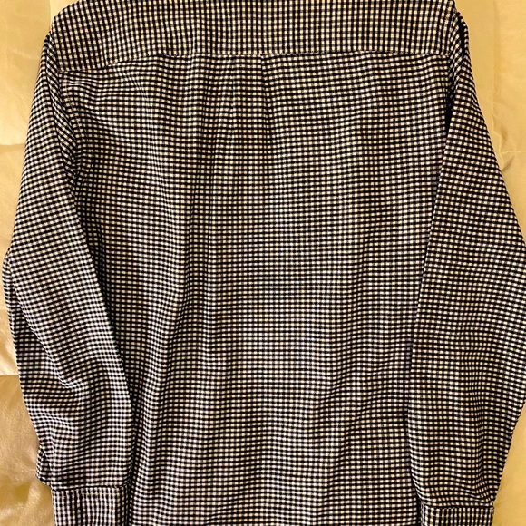 Men's GAP Navy Checkered Button Down Shirt - Picture 7 of 16